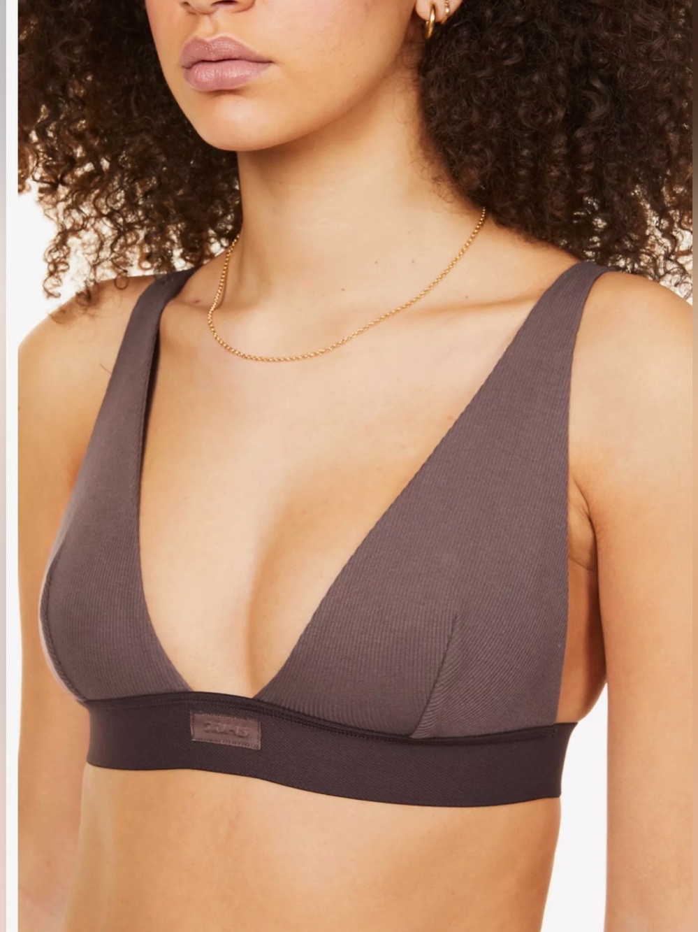Skims Ribbed Stretch-cotton Jersey Bralette. Size 4X